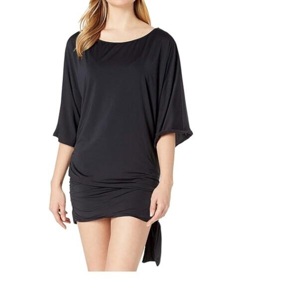 Michael Kors $88 New Women's Iconic Solid Side Tie Cover Up Dress M - Picture 1 of 6